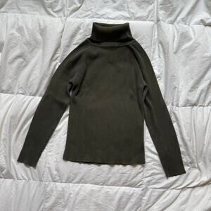 Vintage Olive Green Turtleneck Sweater